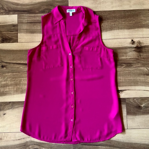Express Collared Button Tank - Picture 1 of 6